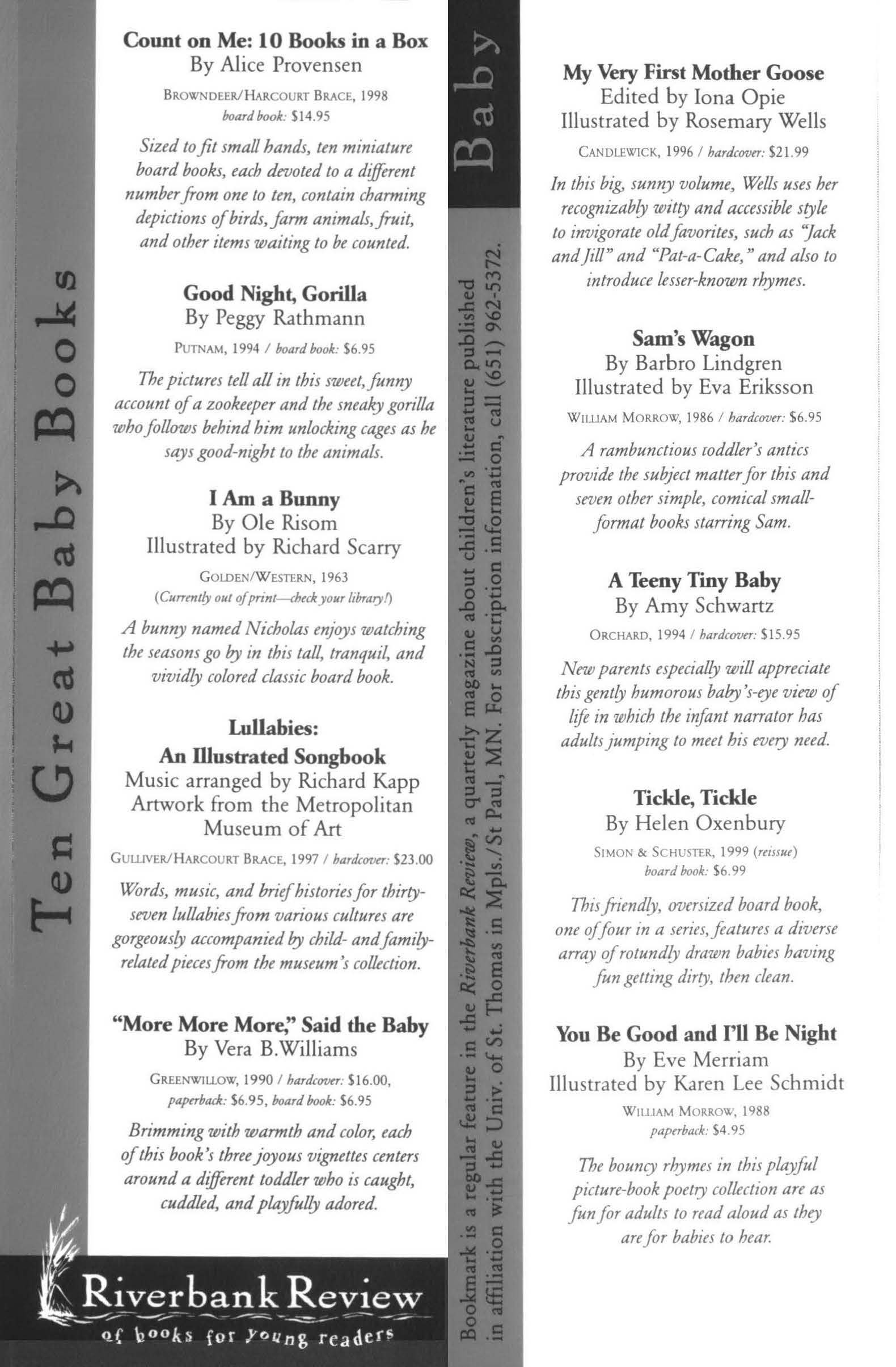 Riverbank Review bookmark